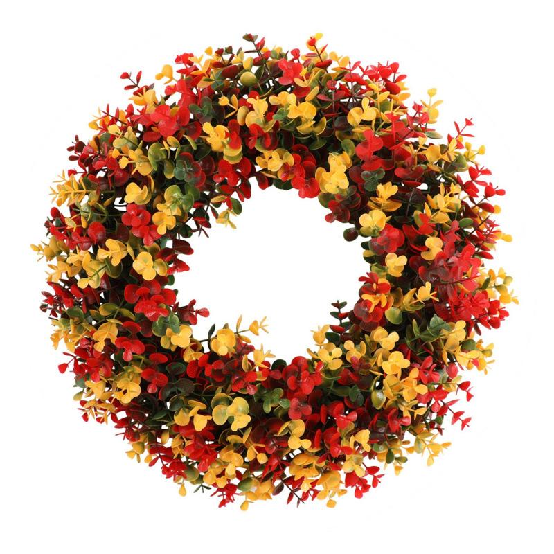 

Simulation Color Eucalyptus Christmas Wreath Door Hanging, Window Arrangement Props Home Decoration Wreath