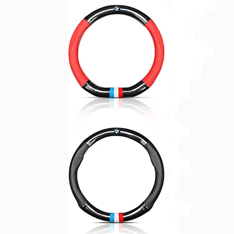 Neue Auto Leder Carbonfaser Anti-Rutsch Lenkradabdeckung Auto Zubehör Für BMW X1 X2 X3 X5 X4 X6 X7 G30 G20 G32 G11 G12 F40