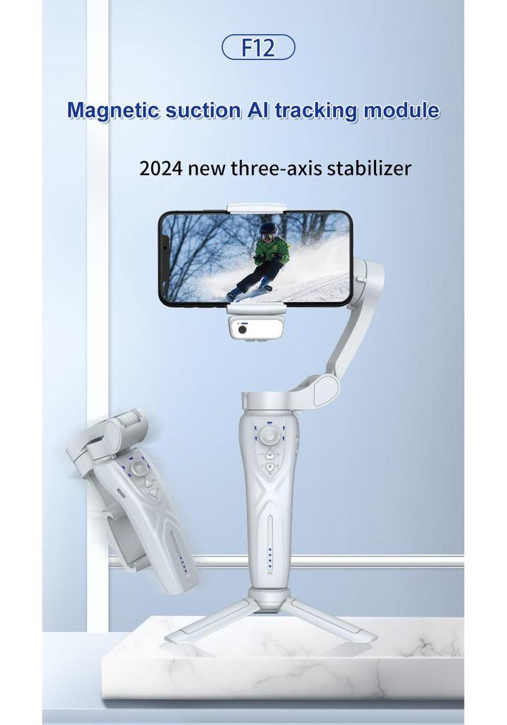 AI Face Tracking Three-Axis Handheld Mobile Stabilizer for Video and Live Streaming