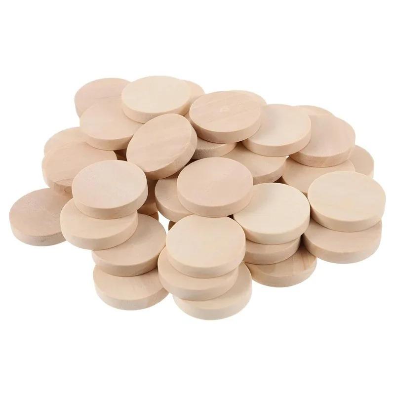 2CM Wood Rounds for Crafts Unfinished Wood Circles Discs for Wreath Boards Crafts Painting and Christmas Halloween Decoration