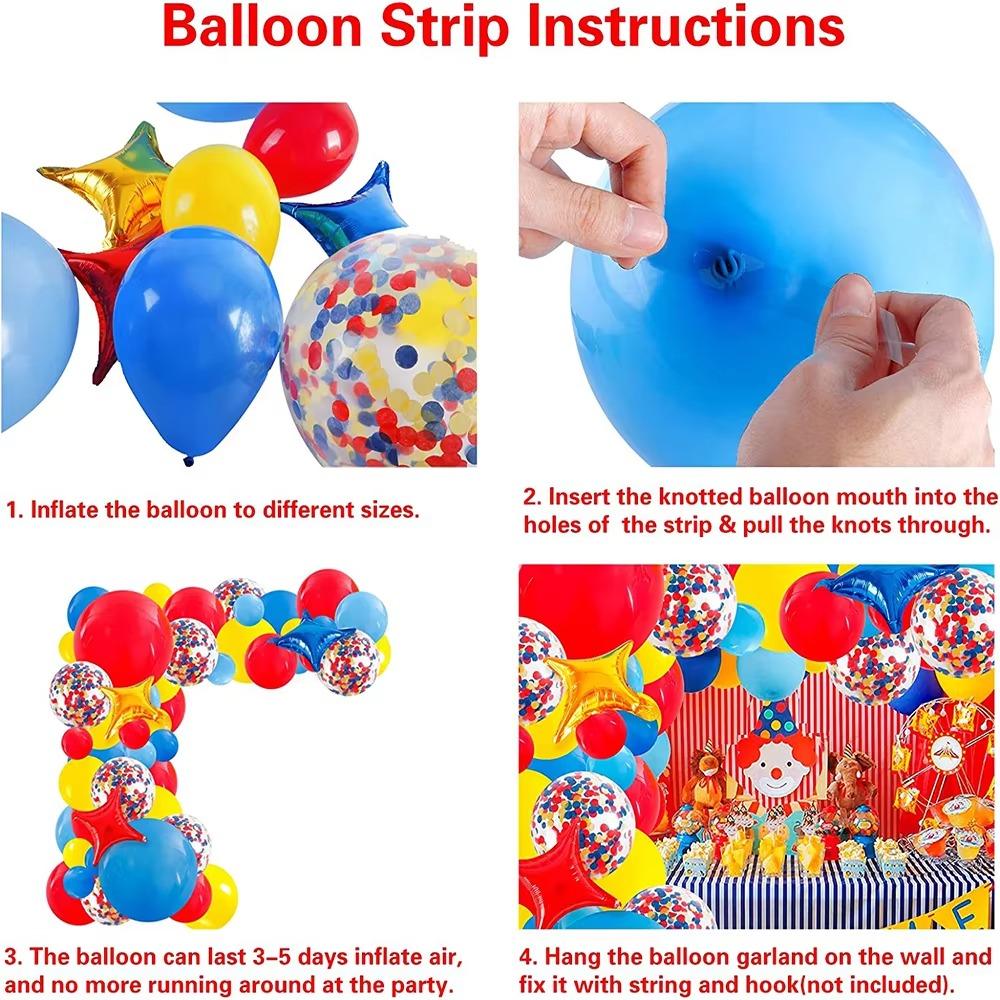 Karneval Zirkus Luftballon Girlande Bogen Set Rot Blau Gelb Konfetti Ballon Stern Folienballon Spielzeug Party Geburtstag Dekoration Regenbogen