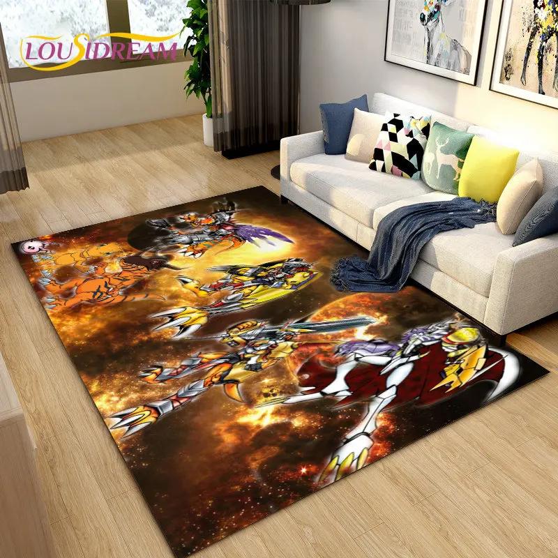 Digimon Adventure Cartoon Area Rug Large,Carpet Rug for Living Room Bedroom Sofa Doormat Decoration, Non-slip Floor Mat Cover 3D