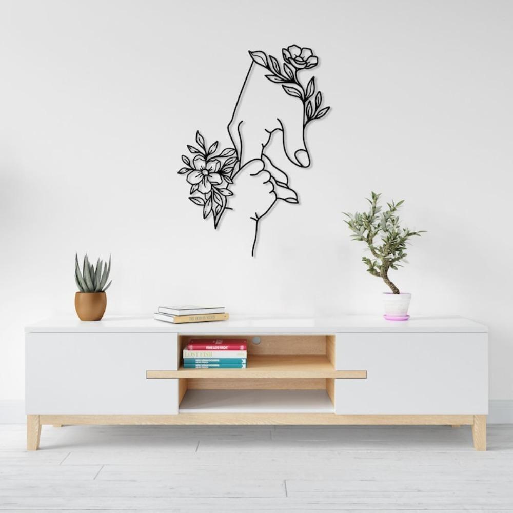 Mother and Child Floral Metal Wall Art Unique Gift for Mom