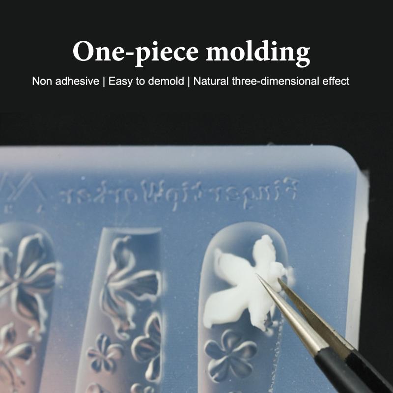 Mini Vase Nail Silicone Mold Nail Art Stamp Chinese Style Relief Nail Decoration Accessories Nail Art Mold DIY Manicure Tool