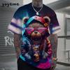 T-shirt da uomo Hip Hop con motivo Orso Stampa 3D Abbigliamento da uomo Estate Nuova Streetwear T-shirt Unisex Oversize Harajuku Abbigliamento da uomo