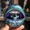 Compact Showcase Decorations Halloween Decoration, Resin Skull Ghost Mouth Gnome Figurine for Home Durable Craft Ornaments Table Tiered Tray,