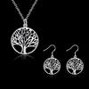 Woman Jewelry Sets   Copper Fine Retro Round Tree Pendant Necklace Earrings Fashion Party Wedding Holiday Gifts