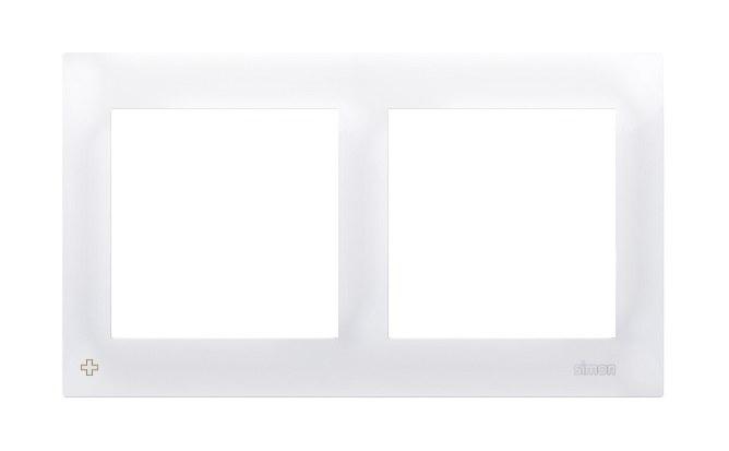 2-gang PREMIUM frame IP20 / IP44, antibacterial white, SIMON54