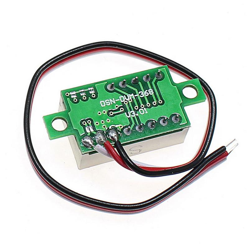 2PCS DC 0-100V LED Digital Voltmeter 0.36" Red Green Blue Voltage Detector For Car 12V Mobile Power·