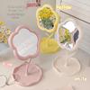 Sunflower Goddess Rotatable Makeup Mirror with Detachable Desktop Storage for Dorms