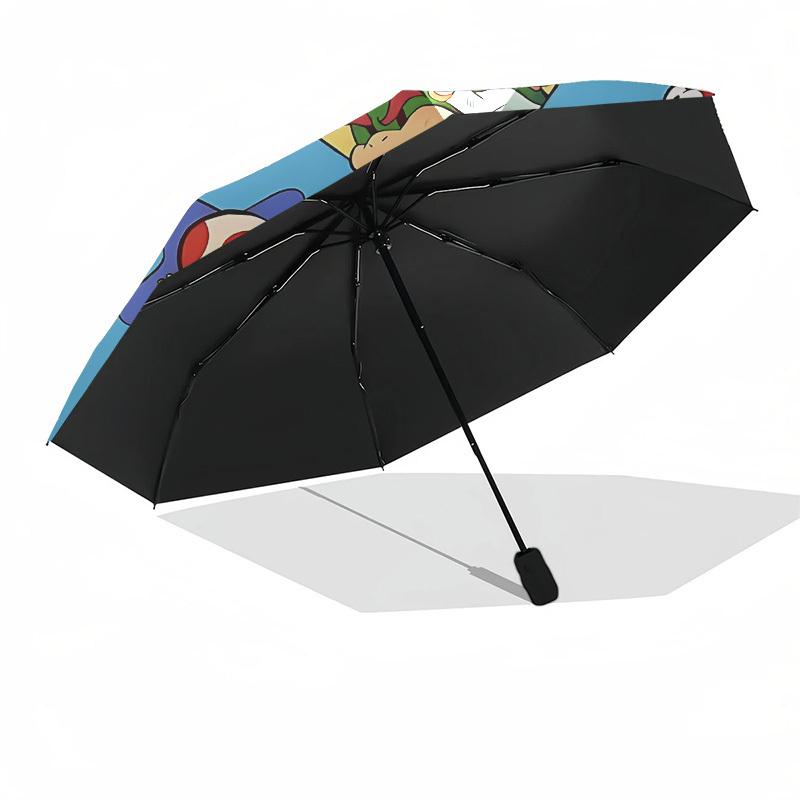 1pc Mario Luigi Automatic Folding Umbrella - Compact 8-Rib Design, Durable Plastic & Iron, Lightweight for Outdoor Daily Use,  a0929145