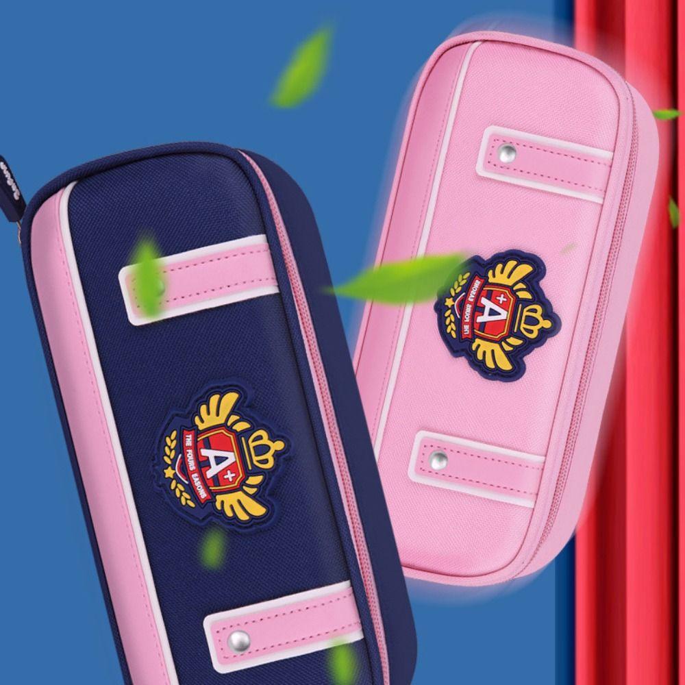 Three-layers Pencil Case British Style Stationery Bag Cartoon Cosmetic Storage Bag  Back To School