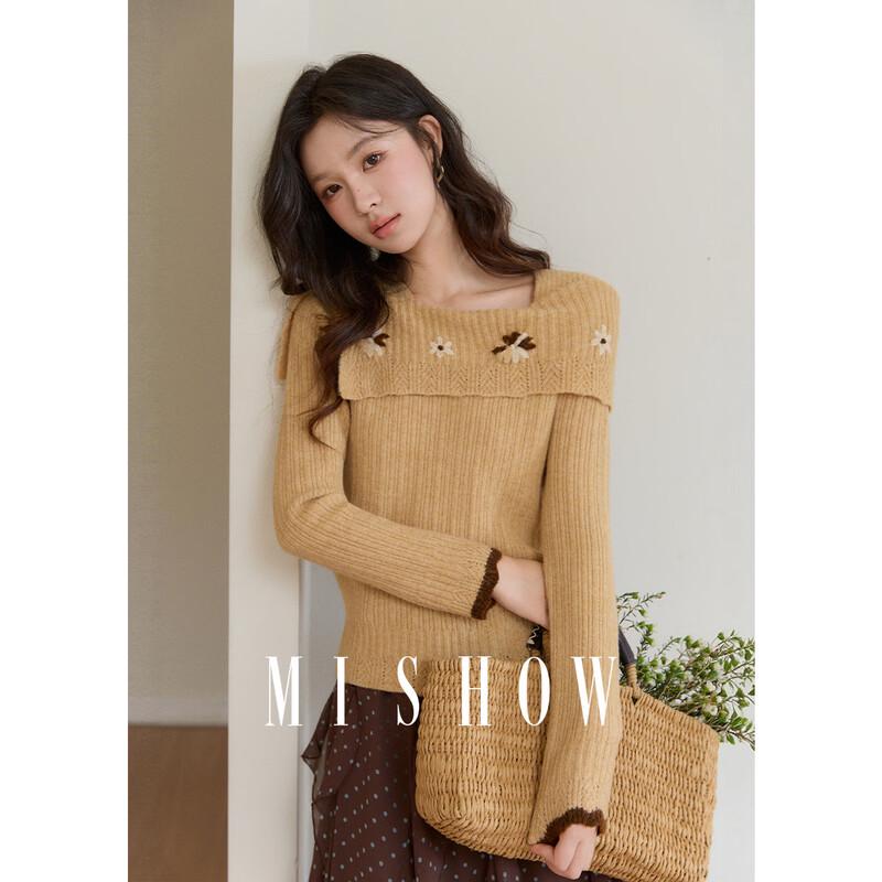 Women s Yellow Off-Shoulder Ribbed Knit Slim-Fit Sweater S