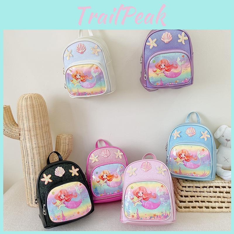 Shell Starfish Cute Decoration Mermaid Cartoon Pattern Backpack Children