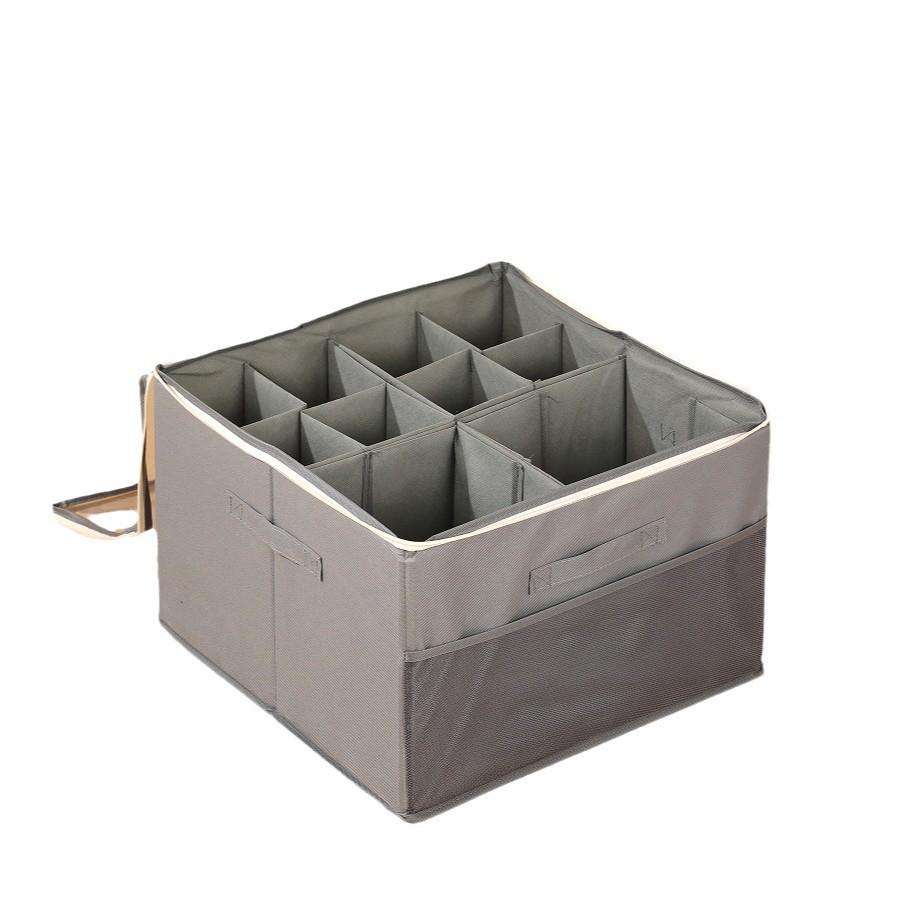 Cross-border Multi-functional Foldable Fabric Shoe Storage and Organizer Box with Lid