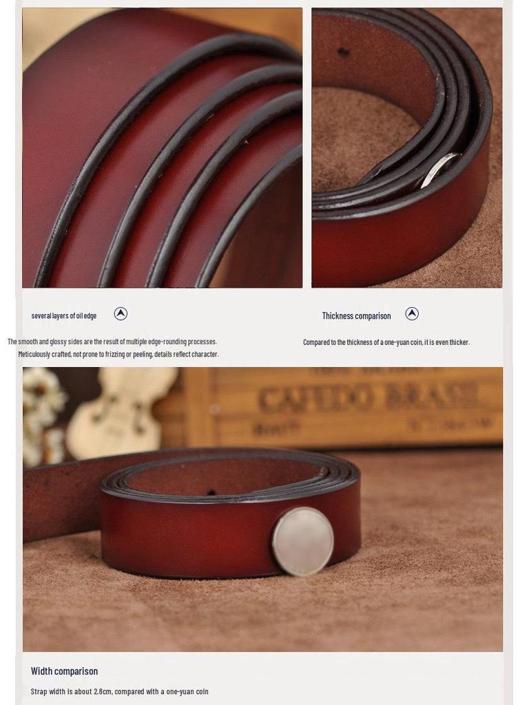 Plus Size Women's Genuine Cowhide Leather Belt - Casual and Versatile.