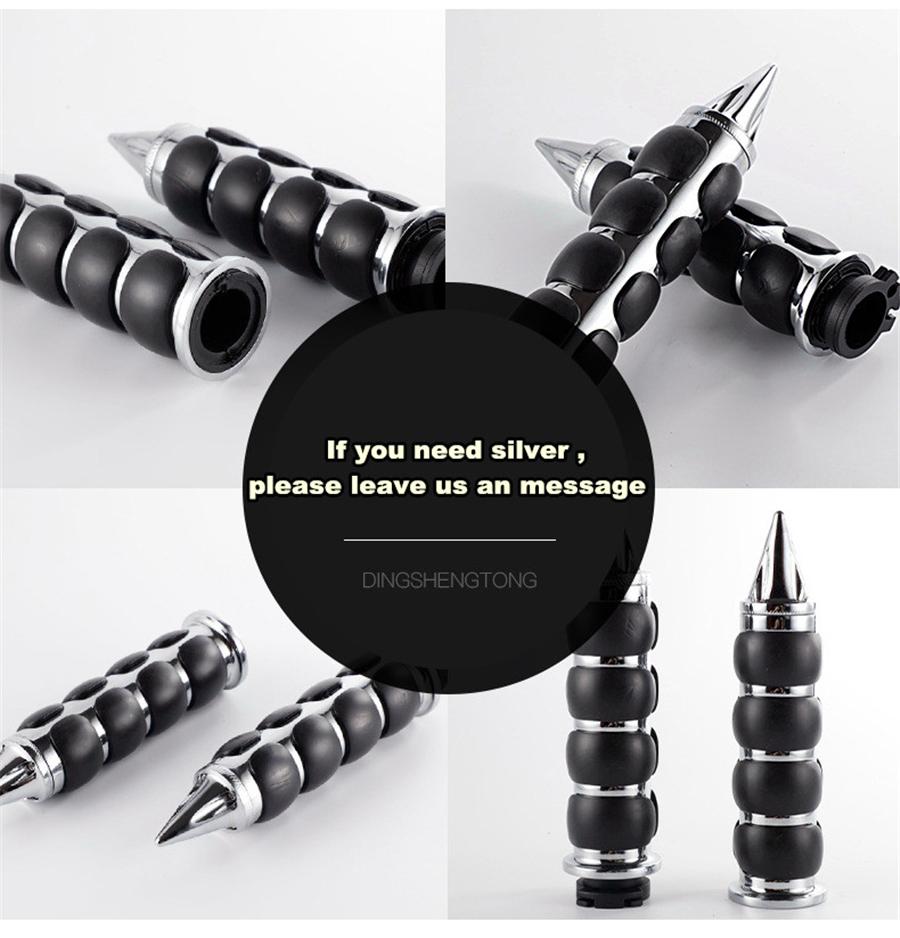 Pair 1" 25mm Universal Aluminum & Rubber Motorcycle Custom Handle Bar Hand Grips Throttle