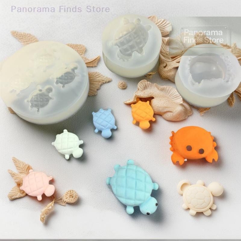 Sea Turtle Resin Jewelry Mold Silicone Keychain Making Casting Supplies - Reusable Turtle Theme Crafting Tool