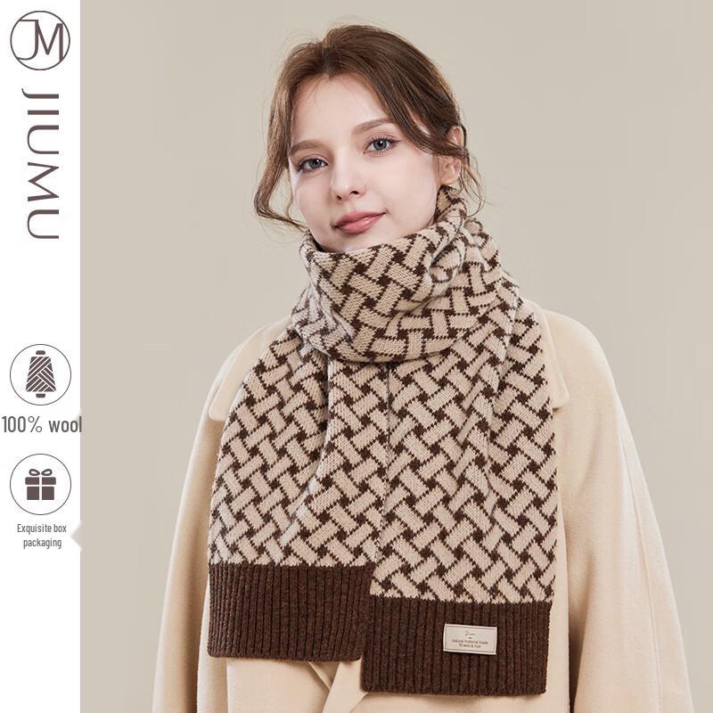 JIUMU Women s Pure Wool Warm Scarf EU 40