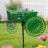 Outdoor Traktor Windspiel mit drehenden Rädern Dekorative Traktor Windmühle Pfahl für Terrasse Hof Garten Geschenk für Freunde Familie