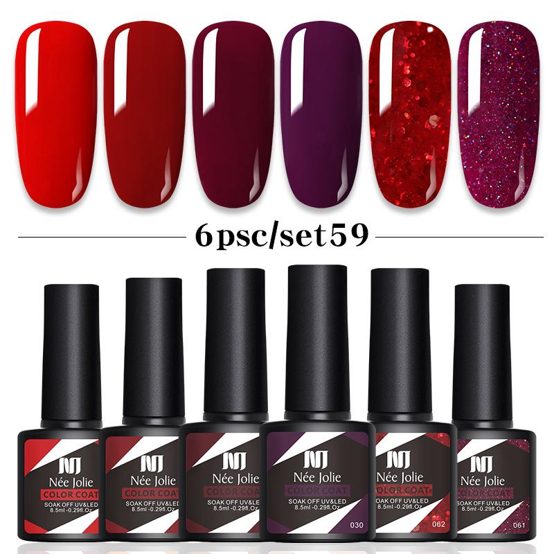 6-Color Nail Polish Glue Set, Popular Color Nail Glue, Phototherapy Nail Polish Glue Can Be Matched Arbitrarily.