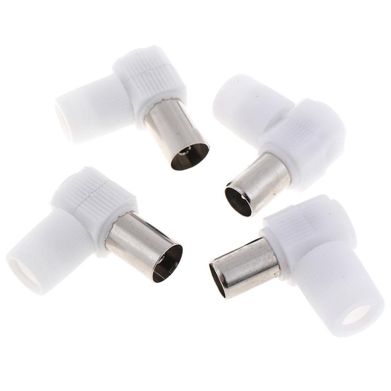 2Pairs 90 Degrees Male And Female Tv Plug Jack For Antennas Tv Rf