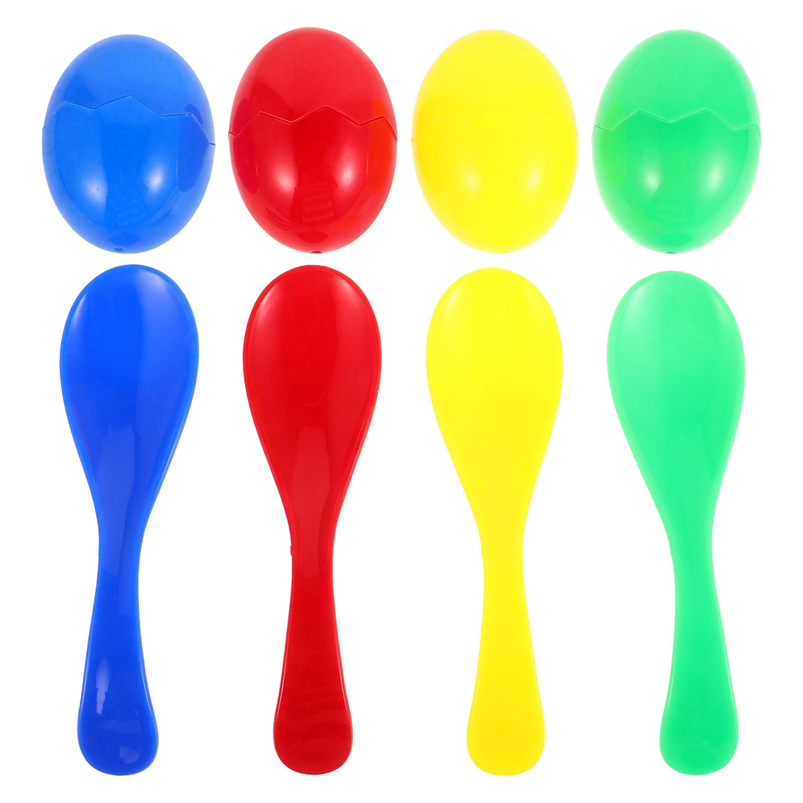 4Pcs Egg and Spoon Race Game Kids Balance Spoons Balance Training Toys Kids Egg Toys Educational Interactive Toys Party Favors