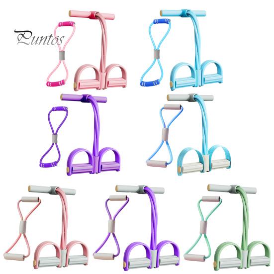Core Strength Training Tool Figure 8 Resistance Band 6-Tube Pedal Puller with Handle Multifunction Elastic Yoga Muscle Tension Relief Strap