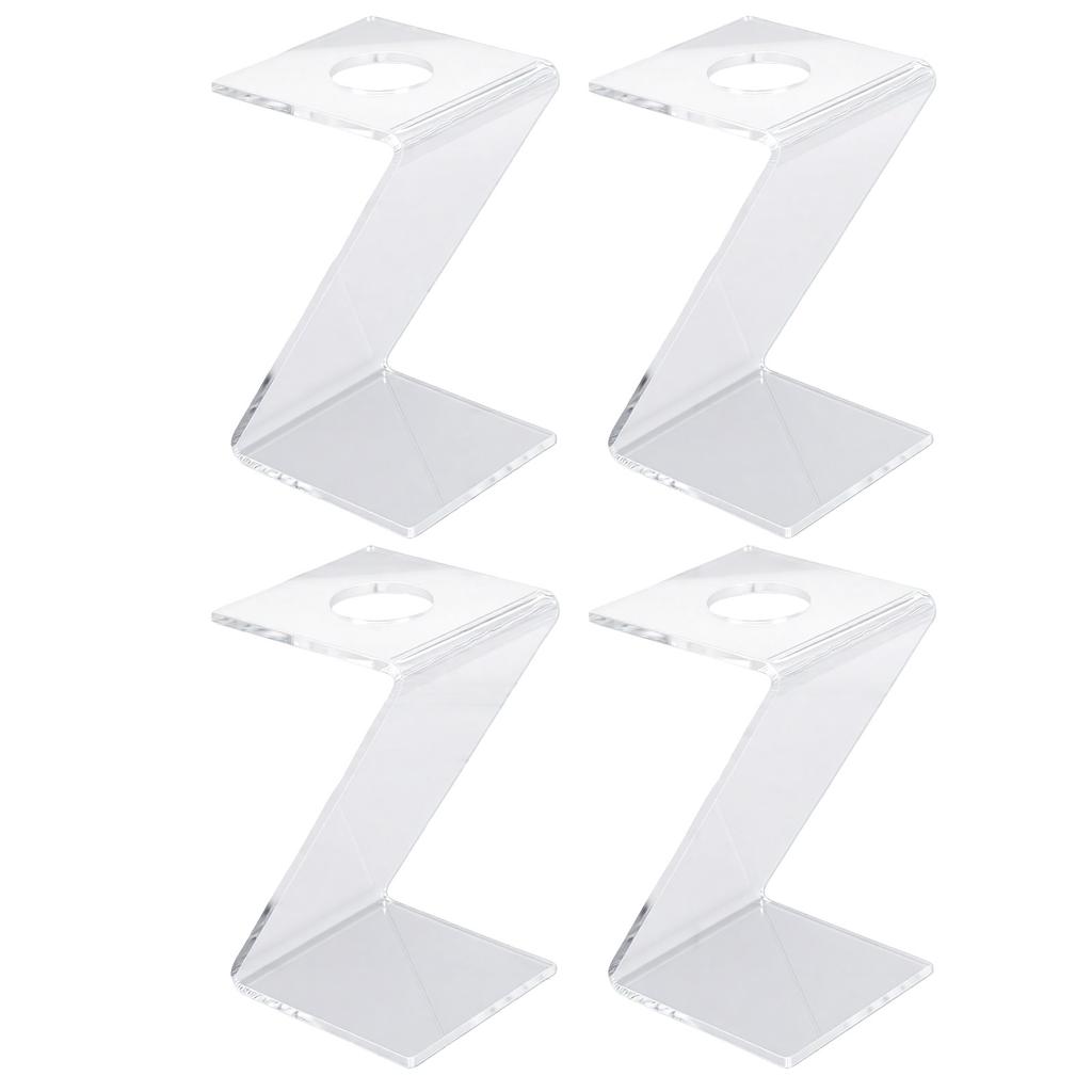 4 Pcs Acrylic Baseball Stand Holder Z Shaped Transparent Baseball Display Holder Table Decoration