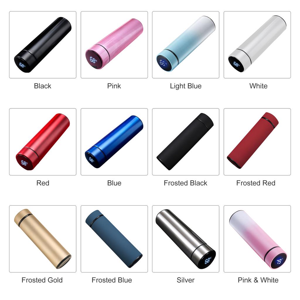 480ml Intelligent Temperature LED Display Vacuum Insulated Water Bottle Stainless Steel Leak Proof