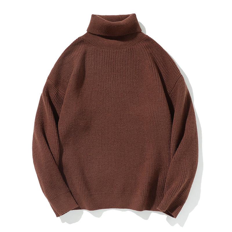 Retro Chunky Knit High Neck Sweater - Cozy Autumn/Winter Loose Fit
