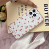 Niche style blue plaid cherry for Apple 16 mobile phone case iPhone17Pro max with chain 15/14