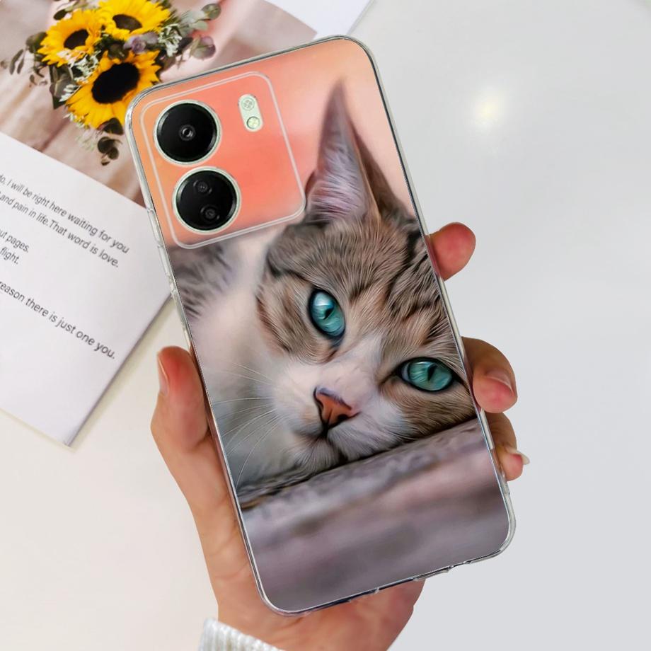 For Xiaomi Poco C65 Case for PocoC65 Silicone Funda Para Capa Coque Soft Phone Cases Back Cover Marble Flower Pattern Shockproof