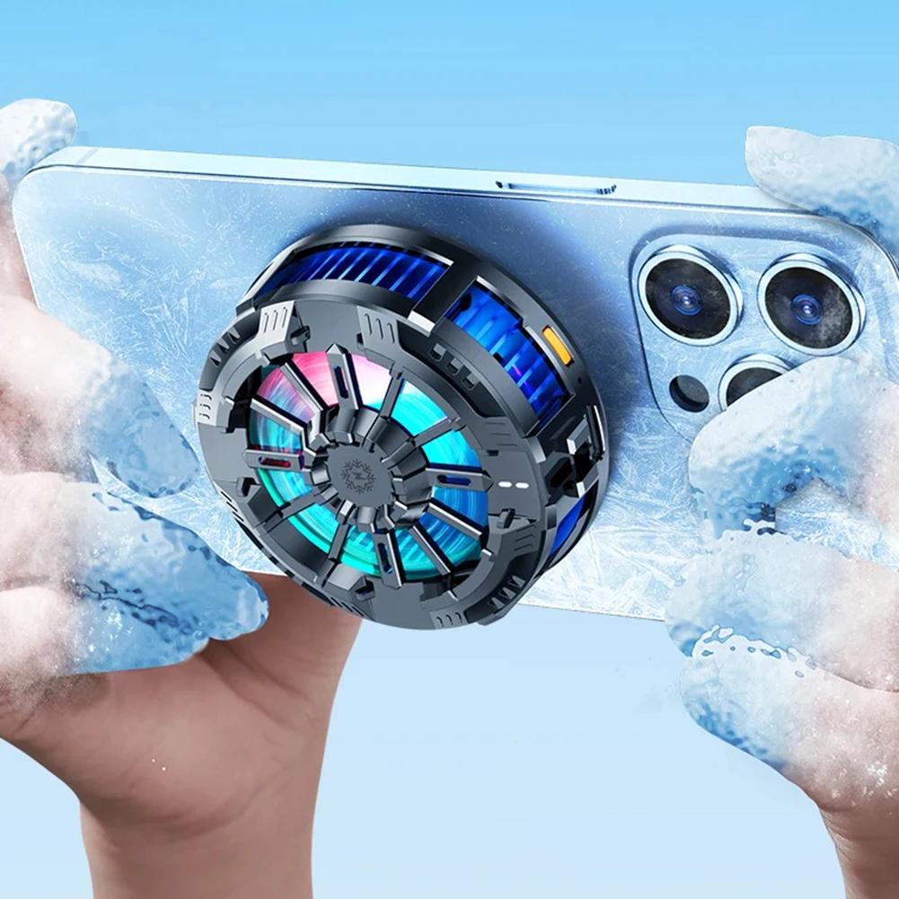 Magnetic & Back Clip Mobile Phone Radiator Cooler with Digital Display RGB Charging Silent Fast Cooling Mobile Phone Radiator