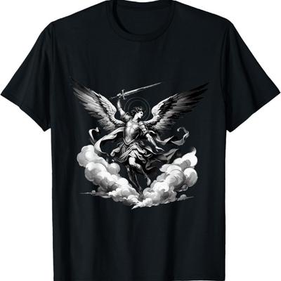 Arcángel San Miguel Ángel Católico Defiéndenos Camiseta Cristiana