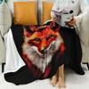 Fox Print Flannel Blanket - All-Season Soft Warm Throw for Sofa, Bed & Travel - 100% Polyester Cozy Blanket with Vivid Digital A