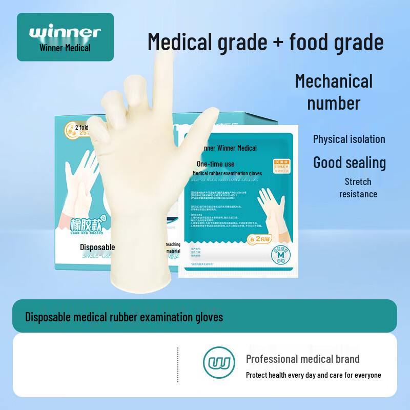 Winner Medical Одноразовые стерильные резиновые перчатки для осмотра L