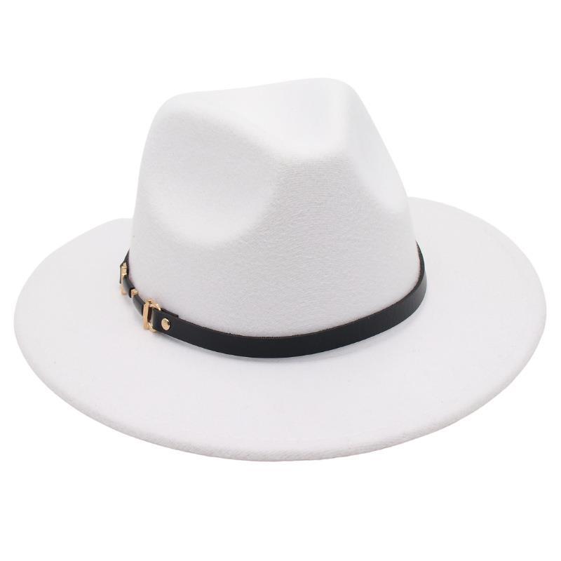 Suit Top Hat American Drama Belt Buckle Jazz Hat Men And Women Felt Hat Woolen Hat Big Brim Fedora Hat Jackson