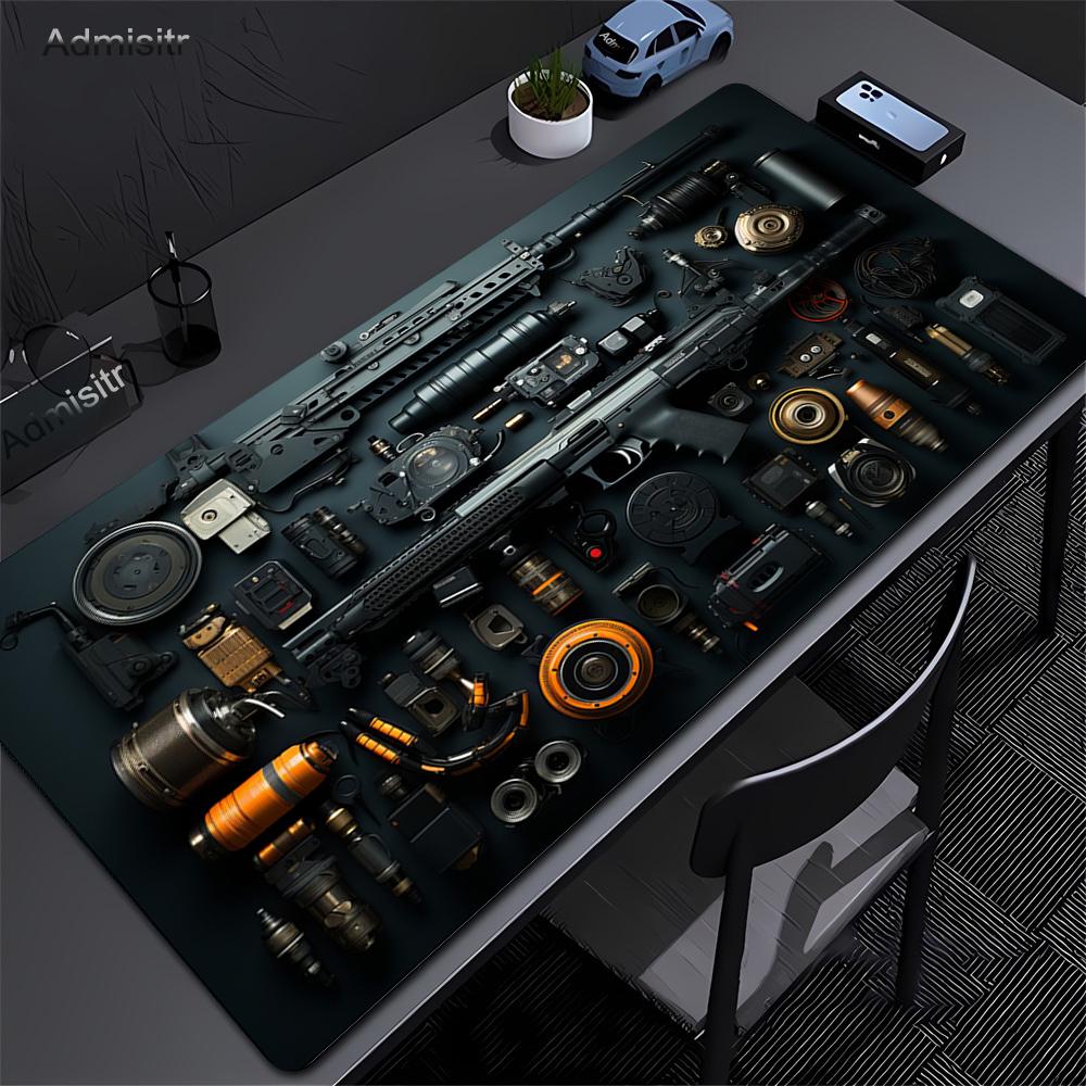 Gun Accessory Mouse Pad XXL Anti-Slip Rubber Computer Gamer Firearms Desk Mat Stitched Edge Large Office Gaming Mousepad