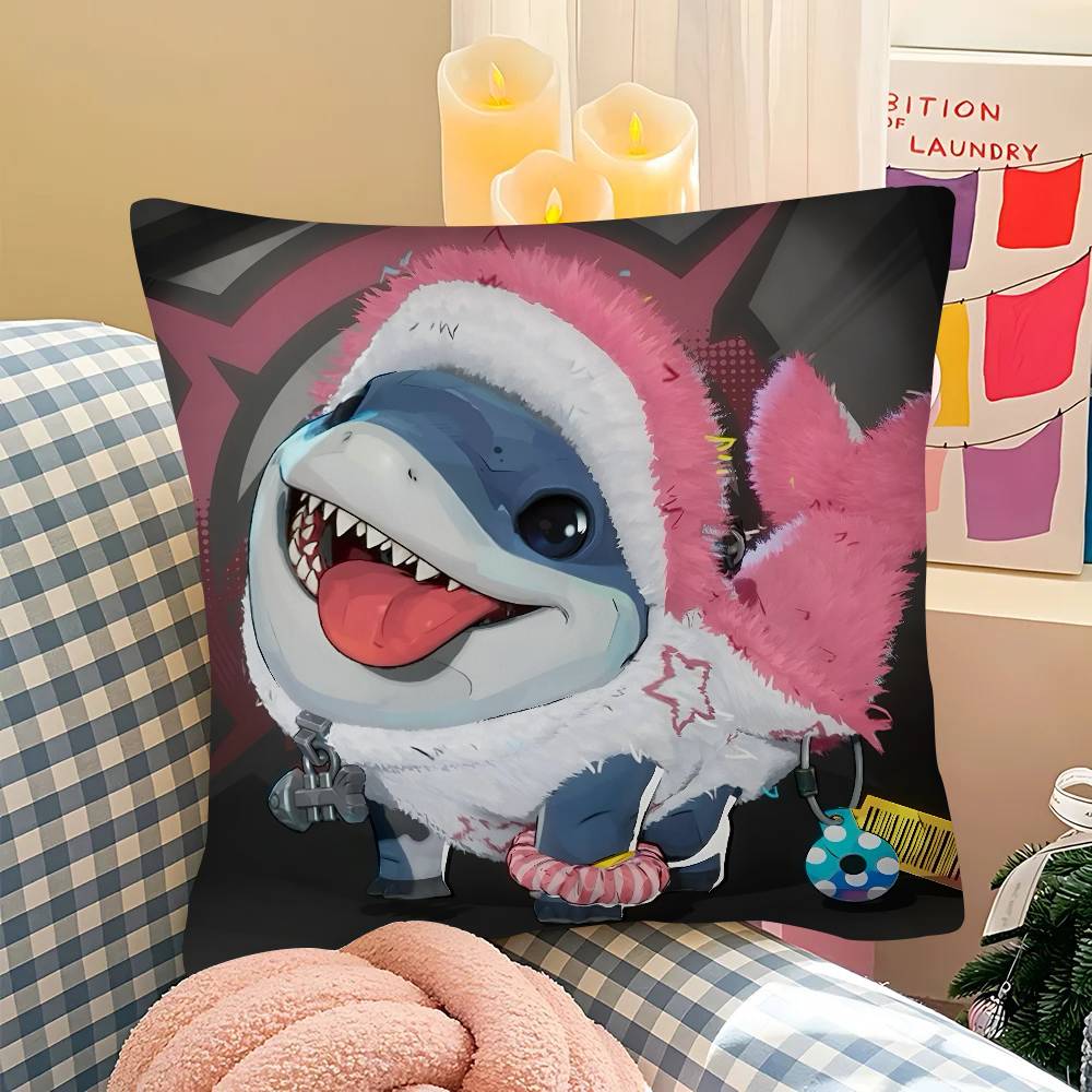 Pc JJeff The Land SShark Pillow Case Fashion Square Pillowcase Bedroom Sofa Room Ins Decoration Leisure