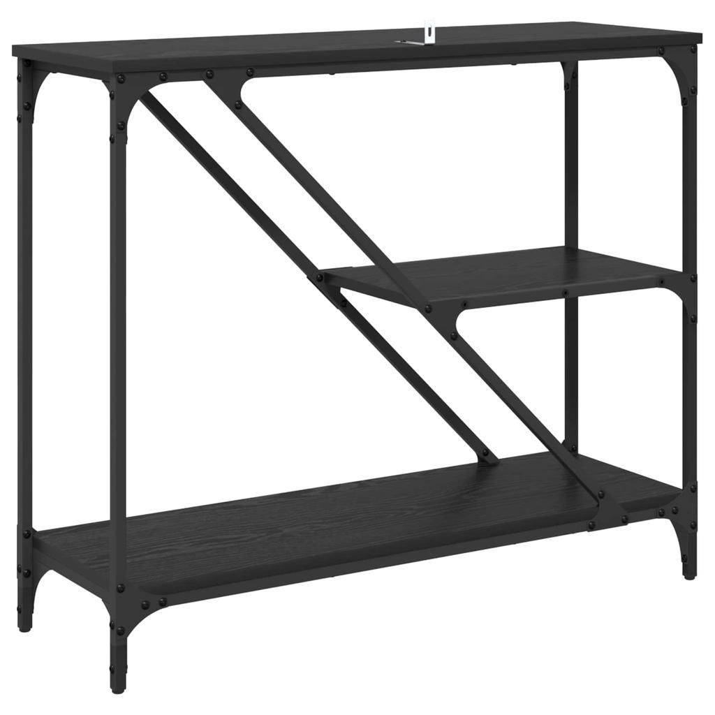 Console Table Black Oak Effect 88.5 X 30 X 75 Cm