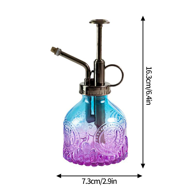 Retro Glas Luftdruck-Gießkanne Geprägte Glas-Sprühflasche Gartenarbeit Spezial Haushaltssprinkler Gießflasche