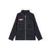 Jachetă de lucru cu guler înalt și fermoar, cu petice cu alfabet, pentru bărbați, îmbrăcăminte exterioară, negru DX0599-010