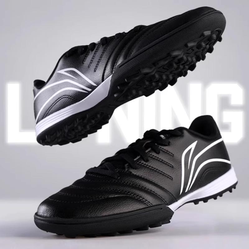 Li Ning TF Turf Artificial Turf Cushioning Slip Resistant Coverage Soccer Shoes Men's Black White TSTU039-1