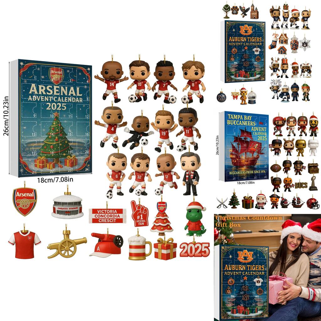 Arsenal Liverpool Fútbol Acrílico Navidad Caja Ciega Adorno para Árbol Con Personajes de Dibujos Animados Para Decoración Festiva