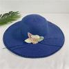 Big eaves lace flower straw hat female summer small fresh pastoral style travel sun protection sun hat seaside beach hat female