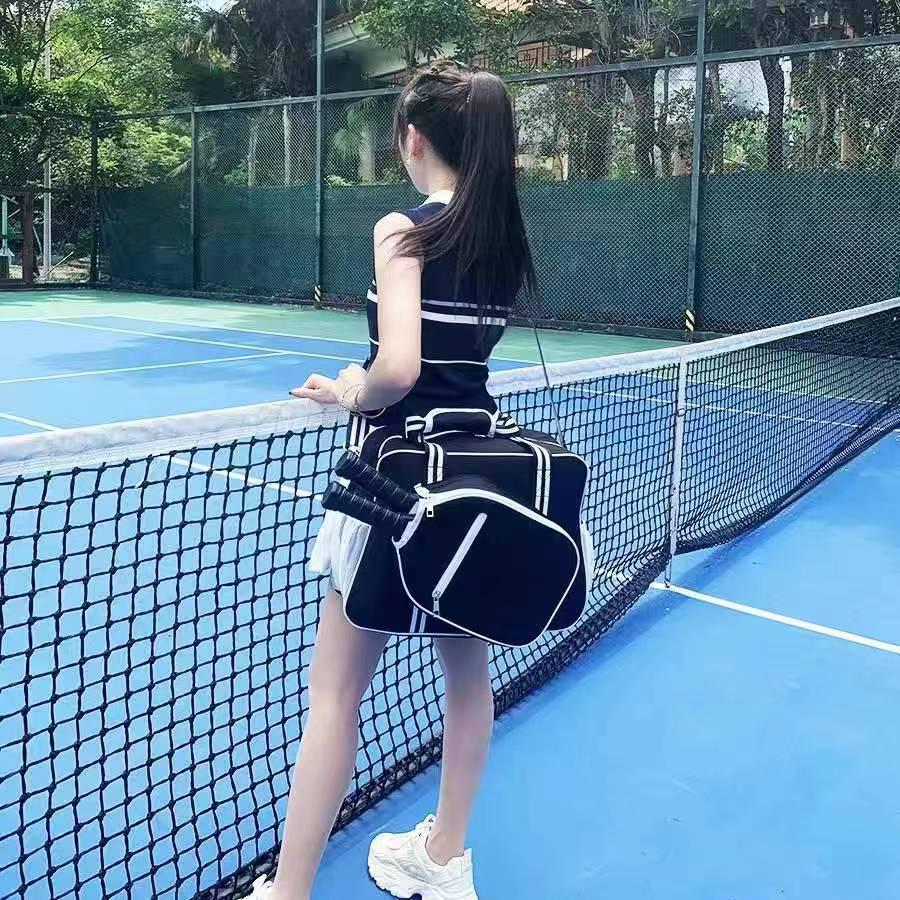 2025 Portable Sports Bag for Badminton, Tennis & Pickleball - Fits 2 Rackets, Handheld, Large-Capacity, Down Cotton