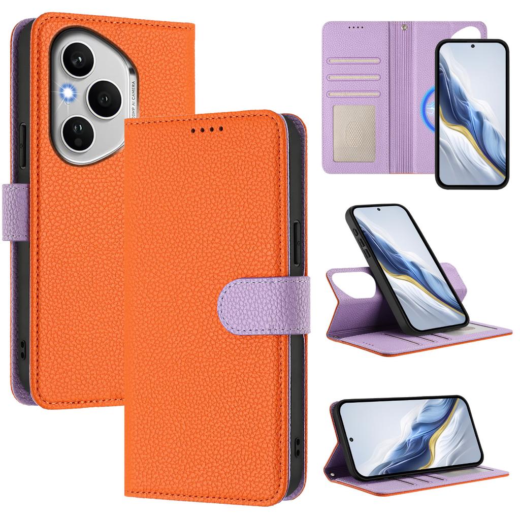 For Honor 400 Pro 5G (Global) Leather Case Detachable Wallet Magnetic Phone Cover with Hand Strap