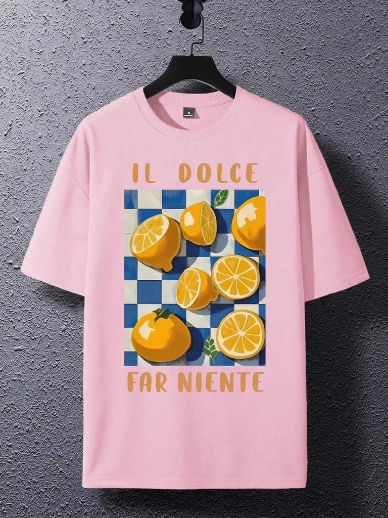 Il Dolce Farniente Lemon Trend Ropa De Verano Camiseta Estampada Camiseta Casual De Hip Hop