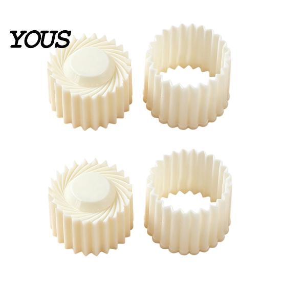 Easy Clean Baking Mold 2-in-1 Round Mooncake Mold, Double Ended Pastry Press with Scallop And Sandwich Maker Spiral Embossing for DIY Baking,